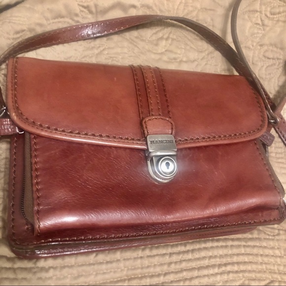 Brown Rene Mancini Leather Bag - Picture 1 of 9